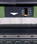 Control panel of Absolute Knockout 13 Inch Benchtop Planer with depth adjustment and feed speed settings.