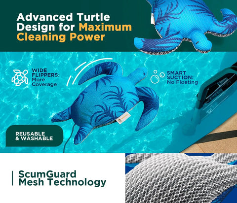 Hot Tub Scum Absorber Turtle 2 Pack Floating Spa Sponge Scoop for maximum cleaning power and reusable mesh technology.