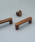 Six Pack Walnut Wood Drawer Pulls Set Rustic Cabinet Handles For Kitchen And Furniture Hardware Natural Wood Dresser Knobs Display