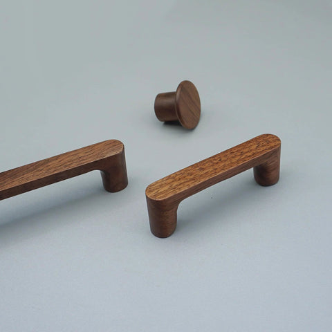 Six Pack Walnut Wood Drawer Pulls Set Rustic Cabinet Handles For Kitchen And Furniture Hardware Natural Wood Dresser Knobs Display