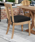 Outdoor Chair Cushions Set Of 2 Thick 17 By 17 Inch Waterproof Seat Cushions With Ties For Patio Furniture on wooden dining chair
