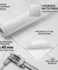 White Peel And Stick Contact Paper 23.6x196 SelfAdhesive Vinyl Film showing premium waterproof surface and 0.40mm thickness
