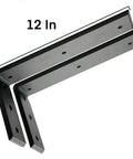Beefy Heavy Duty L Shaped Shelf Brackets Set 12 Inch By 6 Inch By Two And A Half Inch Wall Mounted Iron Brackets Supports 300 Lbs Per Set For Granite Wood Concrete Countertops Shelves 2 Pack