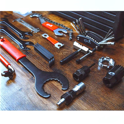 38 Piece Bike Repair Tool Kit For Mountain Road And BMX Bikes With Storage Case Includes Spoke Wrench and Chain Rivet Extractor
