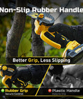 6-Inch Cordless Mini Chainsaw 21V 2.0Ah Battery Powered Pruning Saw with non-slip rubber handle demonstration