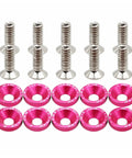 Aluminum Concave Hex Fastener Kit For Automotive Parts With M6 Bolts And Washers Easy Install Vehicle Body Mount Hardware Set For Quick Assembly And Reliable Hold In Cars Trucks And Other Rides, pink washers