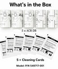 Top Shelf Card Printer Deep Clean Kit With Five Adhesive Rollers And Five Premium Maintenance Cards For SP Series Printers showing cleaning cards and rollers.