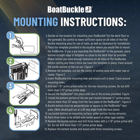 Self Retracting Rod Tie Down Mount For Gunwale Or Deck Two Pack Retractable Rod Tie Downs For Bass Boats And Small Vessels Easy Install And Adjustment Keeps Rods Secure And Organized On The Go mounting instructions chart