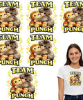 Six Pack 7x7 Inch Iron On Transfers For T Shirts And Hoodies DTF Heat Press Stickers Square 18cm Each With Team Punch Design