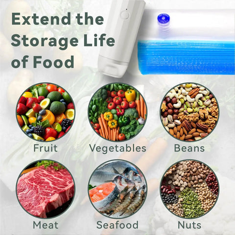 Reusable Sous Vide Vacuum Sealer Bags 30 Pcs Set With Upgraded Auto Pump BPA Free Microwave Safe and various food types