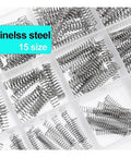 240 Piece Compression Springs Assortment Kit, 15 Sizes, Stainless Steel, The Handy Set For Home And Auto Repairs, 0.39 To 1.18 Inch Length