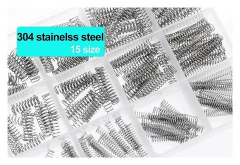 240 Piece Compression Springs Assortment Kit, 15 Sizes, Stainless Steel, The Handy Set For Home And Auto Repairs, 0.39 To 1.18 Inch Length