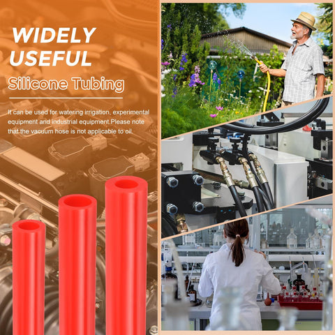 Dope Silicone Vacuum Hose For Automotive Use, 10 Ft Length, 5 32 Inch ID, 2.5 mm Wall Thickness, High Temperature Vacuum Tube Up To 130 PSI, Red Color.