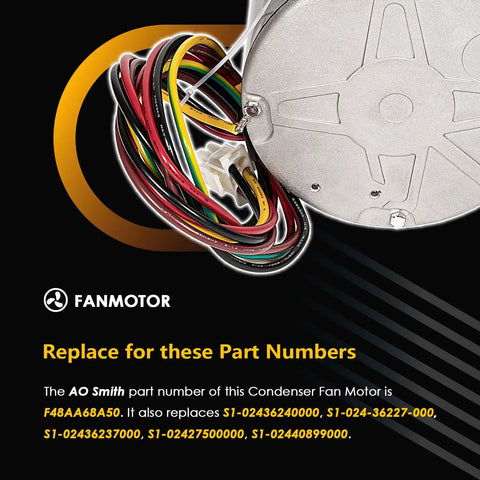 Condenser Fan Motor Replacement for Your HVAC System Swap In 1 Quarter HP 208-230V 850 RPM 1-Phase Clockwise Lead End