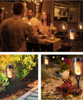 Outdoor Halloween Lights Four Pack LED Torch Lanterns With Flickering Flame Effect Waterproof Tiki Torches for garden