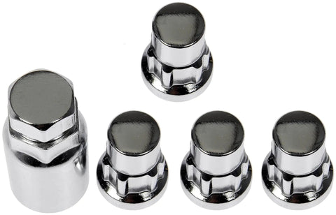Keep Your Ride Locked Down With These Snag Proof Chrome Acorn Wheel Nut Locks And Keyed Security Set Featuring Half 20 Thread Heavy Duty Steel Constructed For Daily Drivers And Lifted Trucks - chrome acorn nut locks set with five pieces.