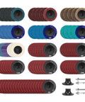 2 Inch Quick Change Sanding Discs Kit with One Quarter Inch Holder for Deburring Grinding Polishing Rust Removal and Surface Prep