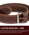 2 Inch Bridle Leather Work Belt For Heavy Duty Jobs Ox Red Finish Edge Stitched Tough As Nails Built To Last Heavy Duty Steel Roller Buckle X Large Made In USA Craft Durable American Made Belt For Tools And Gear