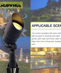 Low Voltage 12V 5W MR16 LED Landscape Lights cast aluminum spotlight with warm white illumination in outdoor scene