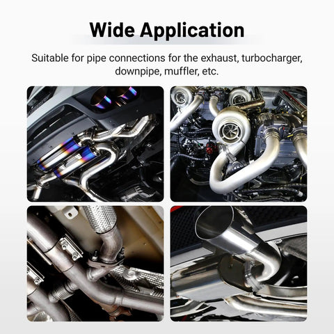 Battle Ready 2.5 Inch 2 Bolt Exhaust Flange Connection Kit Crafted From 304 Stainless Steel for connecting exhaust pipes and turbochargers.