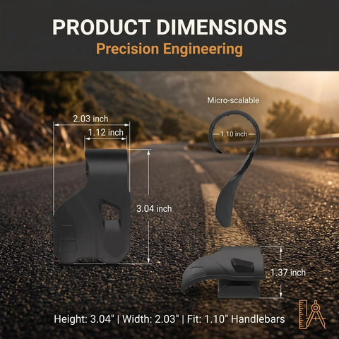 Universal Motorcycle Cruise Control Throttle Holder dimensions 3.04x2.03 inches, precision engineering for optimal grip.