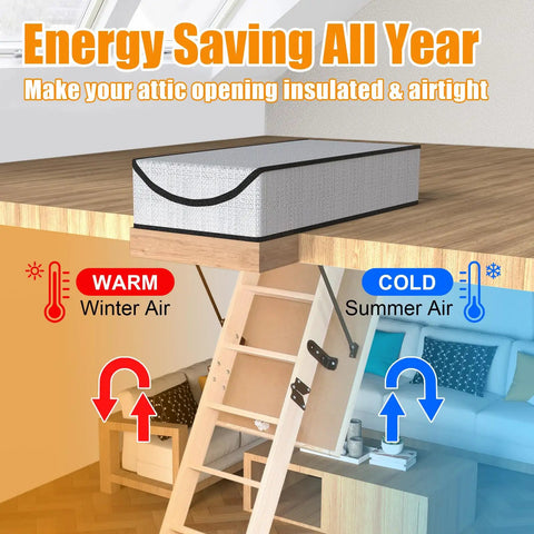 Energy Saving Attic Door Insulation Cover For Pull Down Stairs 54x25x11 Double Bubble Reflective Attic Tent on attic stairs