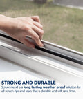 Window Screen Repair Kit 5 By 7 Inch Patch Silver Two Patches For A Quick Handy Screen Fix applied on window screen