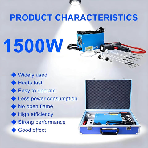Handheld Electromagnetic Induction Bolt Heater Flameless Heating Kicks Nasty Rust Loose Without Any Sweat From Stuck Bolts And Bearings 1500 Watt Heavy Duty Garage Tool in a portable case with accessories.