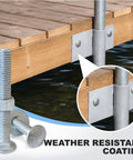 Image of wooden deck using Three Eighths By Nine Inch Carriage Bolt Kit Fifty Pack Grade 307A Hot Dip Galvanized Hardware Kit.