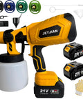 Kick Your Diy Routine Up A Notch With This Hassle Free Cordless Paint Sprayer Armed With Two Heavy Duty 4000 Mah Batteries And A Sweet Finishing HVLP Gun For Flawless Cabinets And Fence Jobs - cordless paint sprayer kit with 21V battery and accessories.