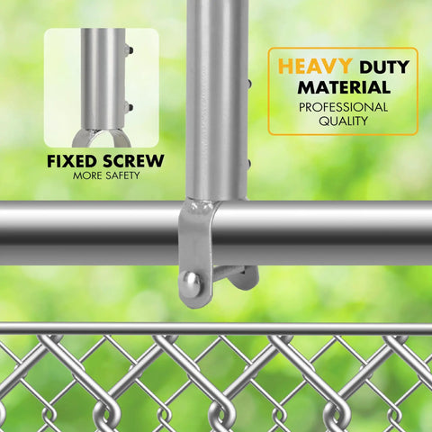 Nine Pack 1-3/8 Inch Chain Link Fence Extension Kit With 19.5 Inch Height, Galvanized Steel Post Extenders for dogs and privacy