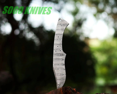 Damascus Knife Making Kit For DIY Projects Includes Knife Blank Blade Pins Handle Scales Leather Sheath And Full Knife Making Supplies