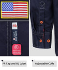 Lightweight Flame Resistant Welding Shirt For Men NFPA 2112 Certified with FR Tag, UL Label, and Adjustable Cuffs