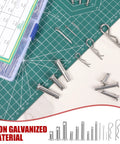 Premium 304 Stainless Steel Clevis Pin And Cotter Pin Kit with 122 Pieces Shown on Cutting Mat