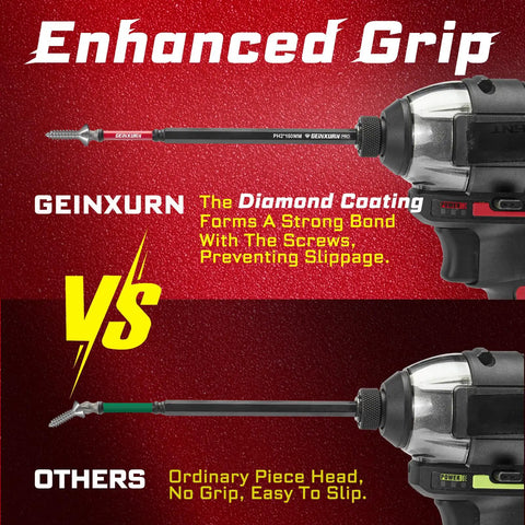 Diamond Coated Impact Screwdriver Bit Set 6 Inches PH2 Phillips 6 Pc Magnetic S2 Steel Power Driver Bits comparison image.