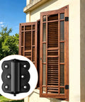 8 Pack Stainless Steel Spring Self Closing Door Hinges With Reinforced Wave Steel Frame on wooden louver shutters
