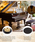 4 Pcs Piano Caster Cups Set For Hardwood Floors Metal Rubber Construction Grand Piano Floor Protectors on a grand piano