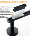 Matte Black Hand Towel Holder For Bathroom Wall Mounted 9 Inch Round Heavy Duty Towel Rack Made From SUS304 Stainless Steel Rust Proof With Four Protective Layers Kitchen And Bathroom Accessory showing multilayer protective material.