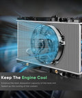 Straight Shot Engine Cooling Fan Assembly Compatible With Buick Verano 2.4L And Chevy Cruze 1.4L 1.8L with a clear view of fan and radiator design.