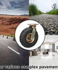 Set Of Four Rock Solid Pneumatic Caster Wheels With Smooth Rolling Rubber Tires For Cart And Furniture Moving Industrial Grade Hauling Gear With No Nonsense Real Deal Build on various complex pavements.
