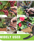 Effortless 8.5 Inch Bypass Pruning Shears With Die Cast Aluminum Handle, Sharp SK5 Blade, Nonstick Coating For Easy Clean