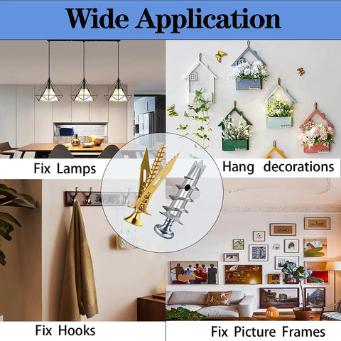 380 Pieces Self Drilling Drywall Anchors And Screws Set In Zinc Plated Steel Includes Five Sizes For Versatile Wall Fastening