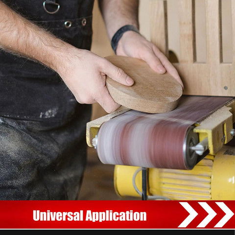 3 By 21 Inch Sanding Belt Set Pro Grade Aluminum Oxide in use for woodworking, smoothing wooden surface on belt sander