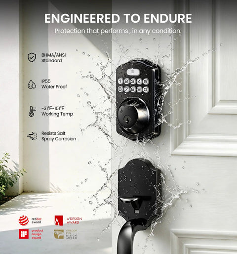 Slick WiFi Smart Front Door Lock Set With Matte Black Handle And Keyless Entry Remote App Control No Hub Required For Game Changing Home Security Upgrade And Legit Peace Of Mind Daily
