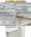 Installation guide for Custom Size Wooden Radiator Shelf Cover Wall Mounted Hidden Storage Panel with Heavy Duty Steel Brackets.