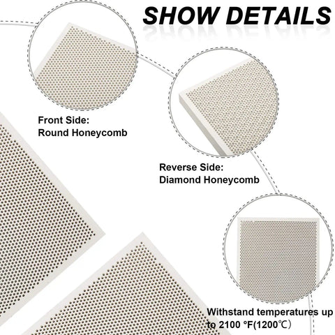 Two Piece Honeycomb Ceramic Soldering Board Set For Jewelry Making showing front round and reverse diamond honeycomb details