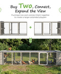 Expandable Two Story Chicken Coop With Six Nesting Boxes And Connectable Outdoor Run for backyard flock expansion shown.
