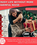 Couple enjoying holiday, emphasis on Gel Ear Pads Bluetooth Headphones 6.0 For Hearing Protection With 1500mAh Battery And 120 Hours Of Playtime All Day Comfy For Mowing, Workshops, Snowblowing features.