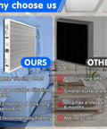 Comparison of MERV 16 20X25X3In Air Filter For Bryant Carrier Purifier Cartridge and alternative in living room setting