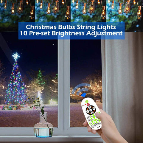 Outdoor String Light Dimmer Kit 1000W Remote Plug In Dimmer Switch For LED And Incandescent Bulbs 50 Ft Remote Control 3 Prong Outlet Timer Waterproof IP65 Backyard Party Ready